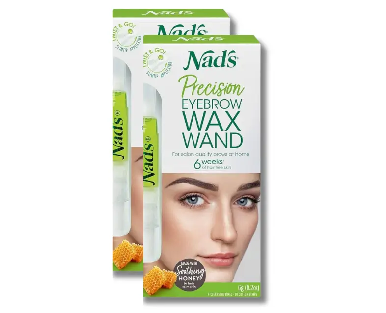 Nad's Eyebrow Shaper Wax Kit Eyebrow Facial Hair Removal Delicate Areas Cotton Strips, Cleansing Wipes, 0.2 Ounce -Best Facial Hair Remover For Woman