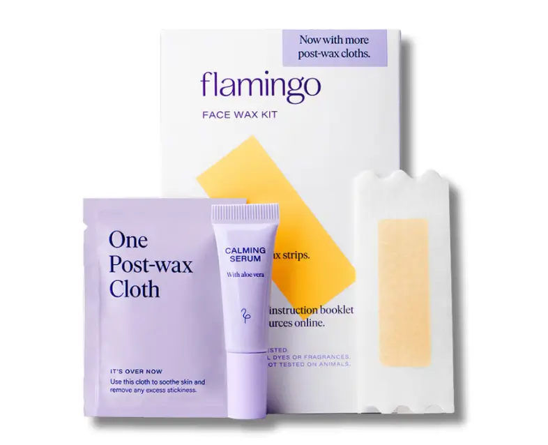 Flamingo Women’s Face Waxing Kit, 40 Wax Strips- Best Facial Hair Remover For Woman