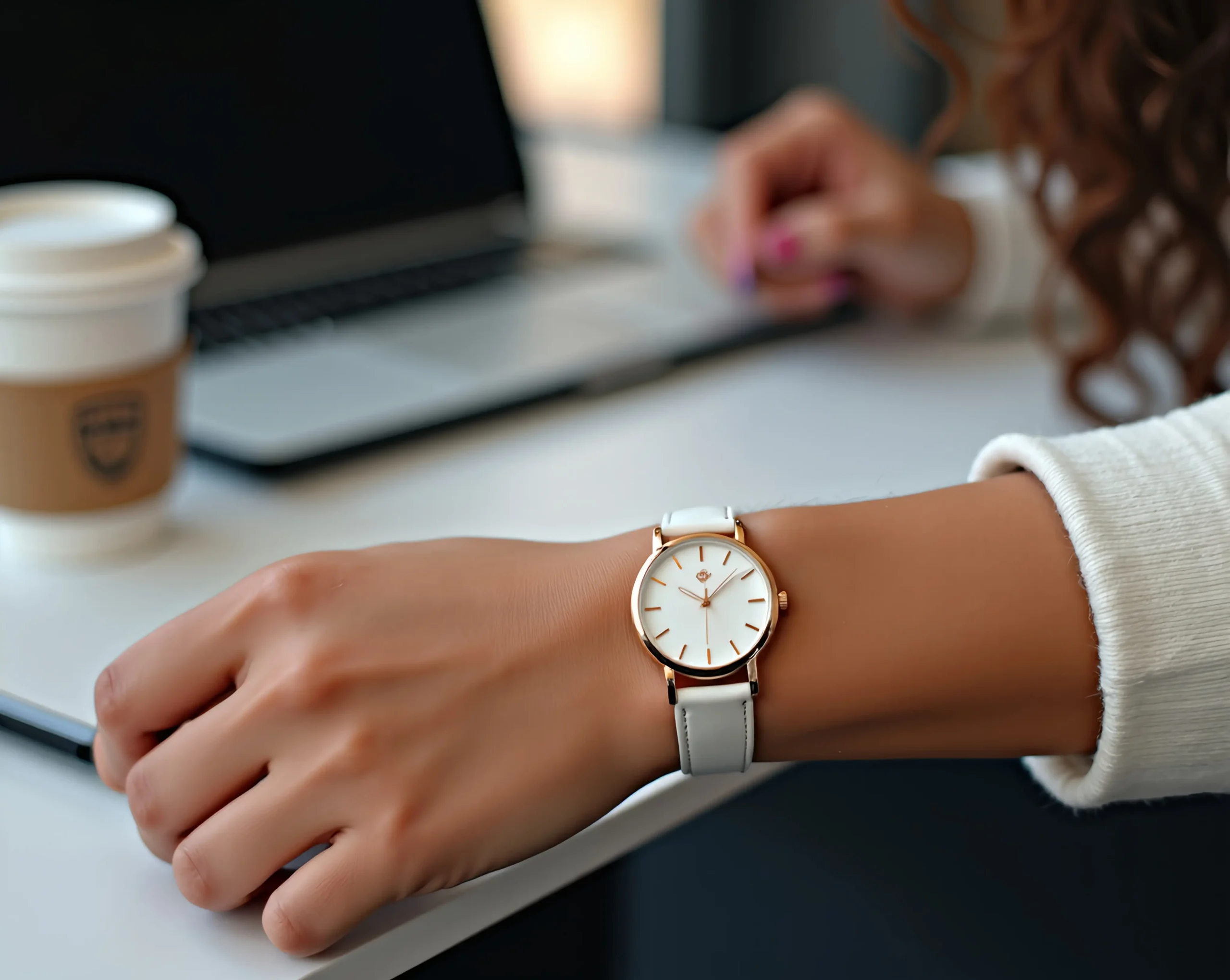 close-up-of-a-womans-wrist-wearing-a-dainty-gold-watch-Clothing Accessories for Women