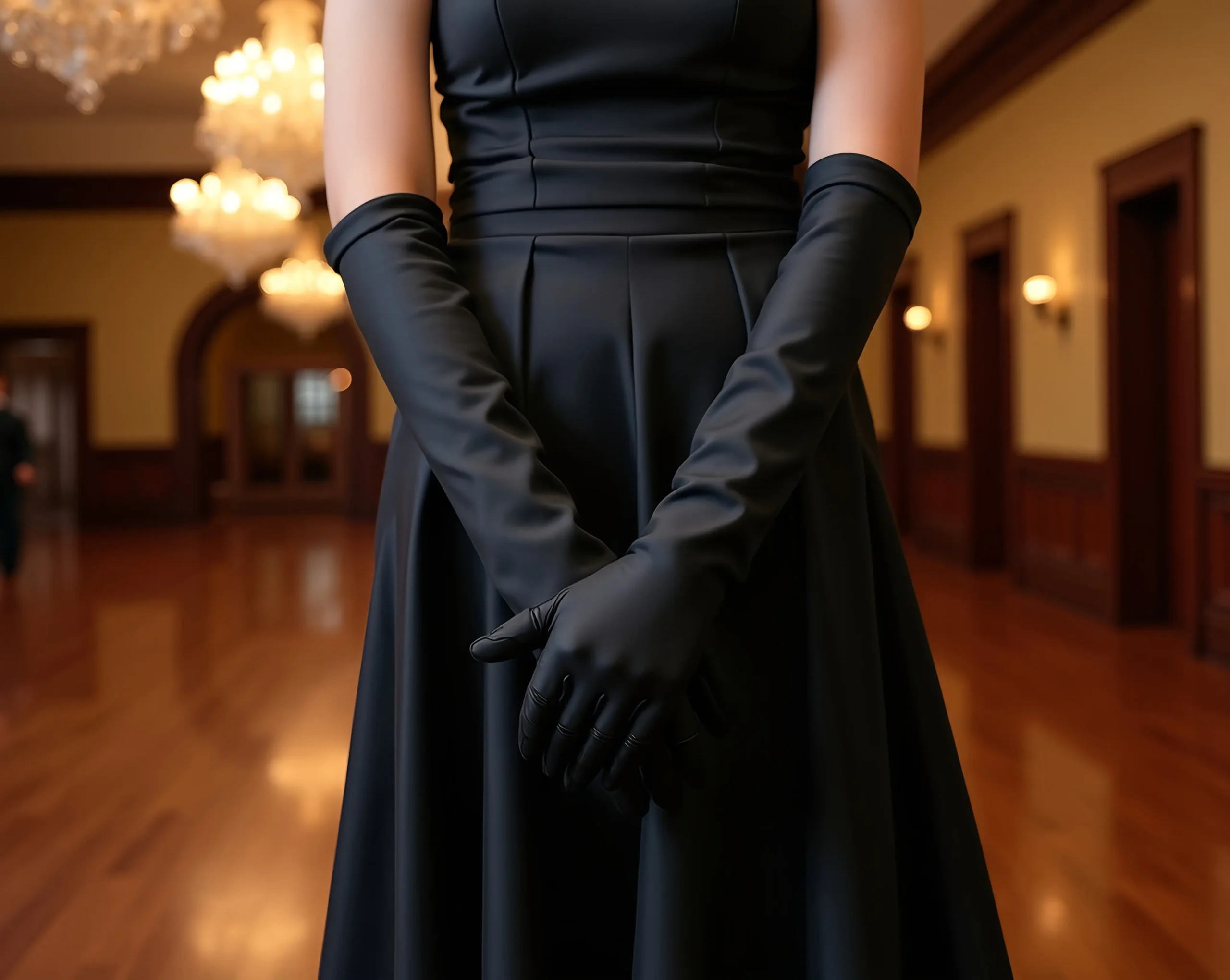 elegant-opera-length-black-satin-gloves-styled-with-a-strapl-Clothing Accessories for Women