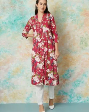 Melange by Lifestyle Floral Printed Straight Kurta